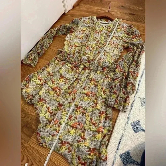 Paris Atelier & Other Stories Foral Bib Dress Size 2 - Picture 16 of 16